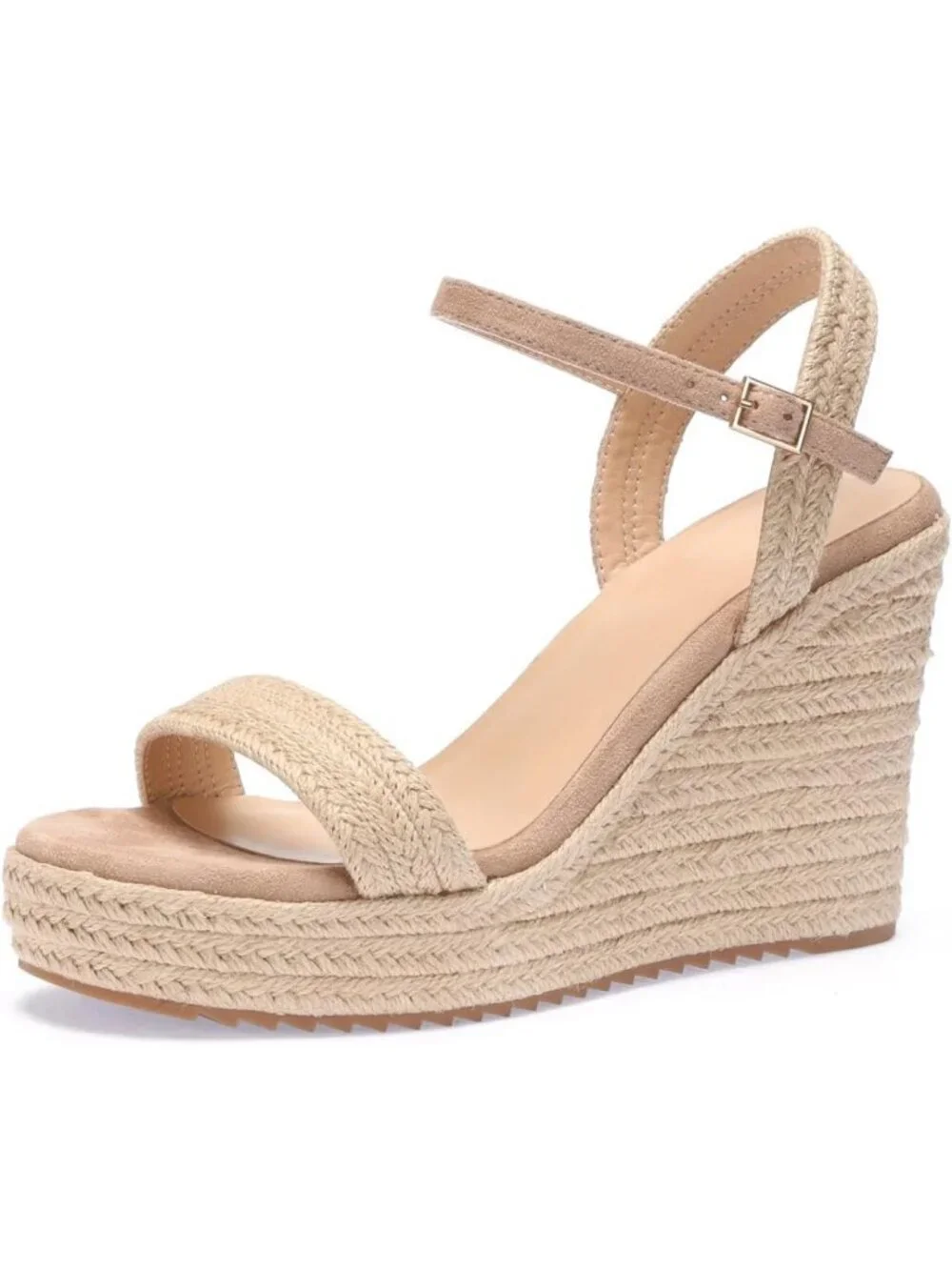 Stylish Women's Wedge Platform Sandals with Ankle Strap - Open Toe Design